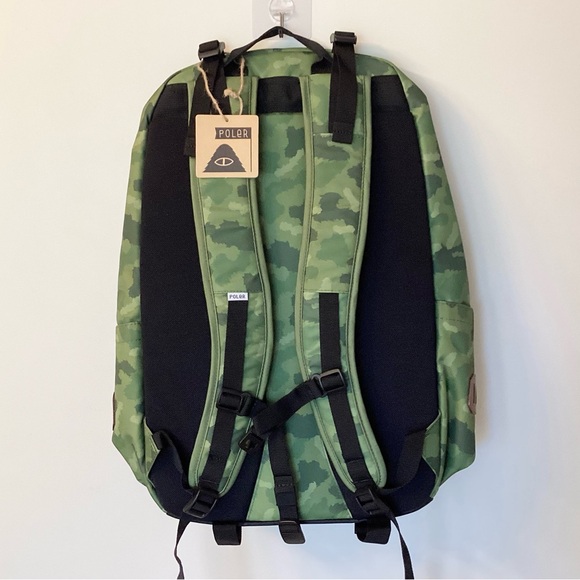 NWT Poler Outdoor Stuff Journey Backpack - Furry Camo - Green - Picture 6 of 7